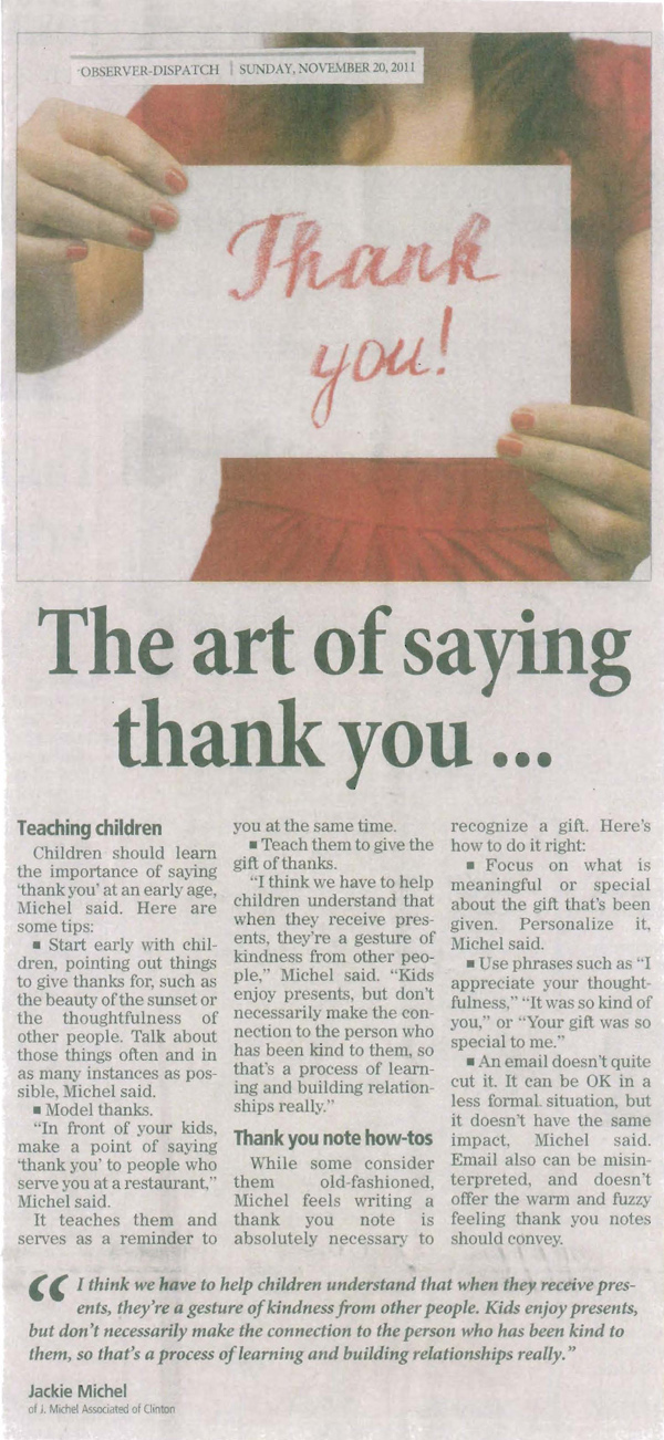 OD Article - The Art of Saying Thank You