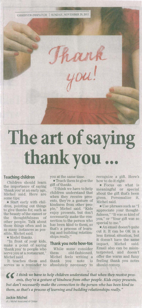 OD Article - The Art of Saying Thank You
