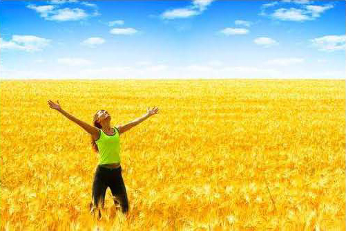 Joy In a wheat field